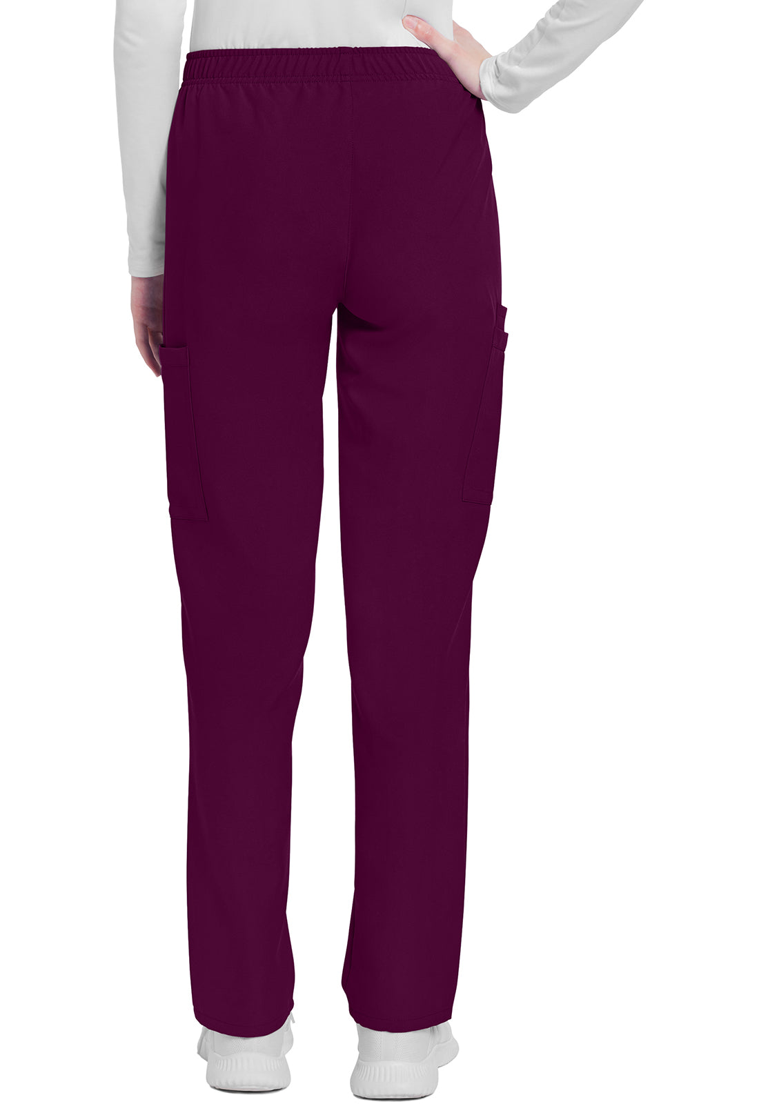 Workwear Originals Ultra CK281A Women's Mid Rise Pull-on Slim Leg Cargo Scrub Pants Wine
