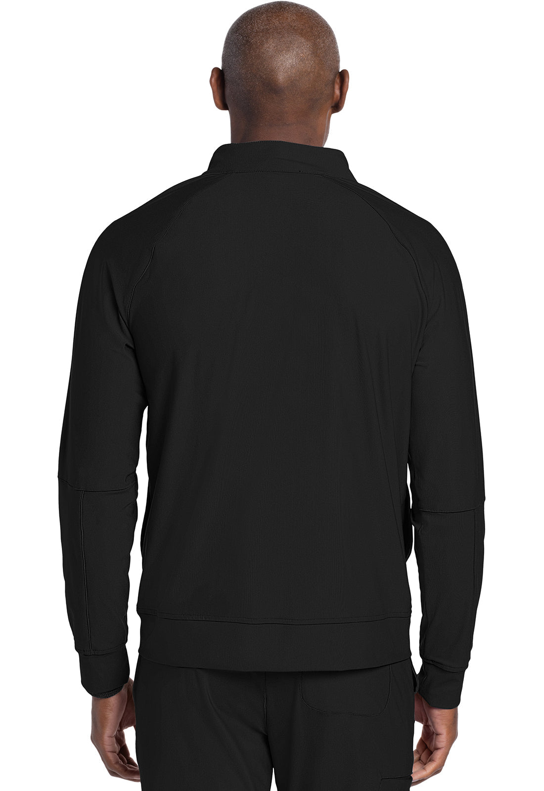 Form CK333 Men's Zip Front Jacket Black Model Image Back | Cherokee