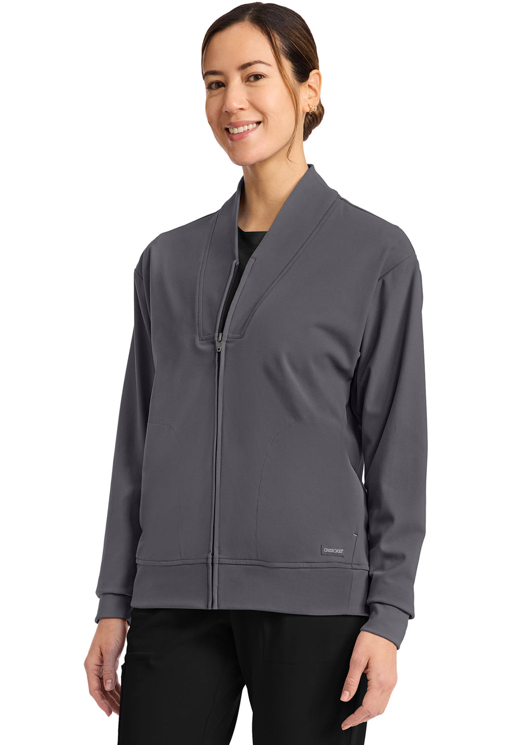 Achieve CK353 Women's Zip-Up Warm-Up Jacket Pewter Image