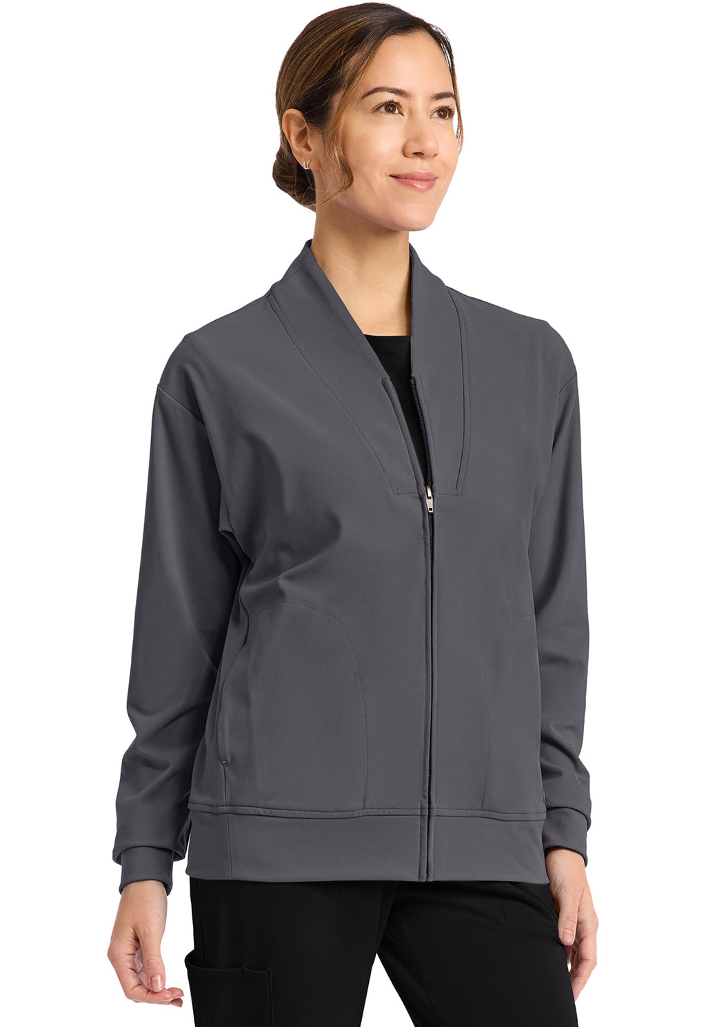 Achieve CK353 Women's Zip-Up Warm-Up Jacket Pewter Image