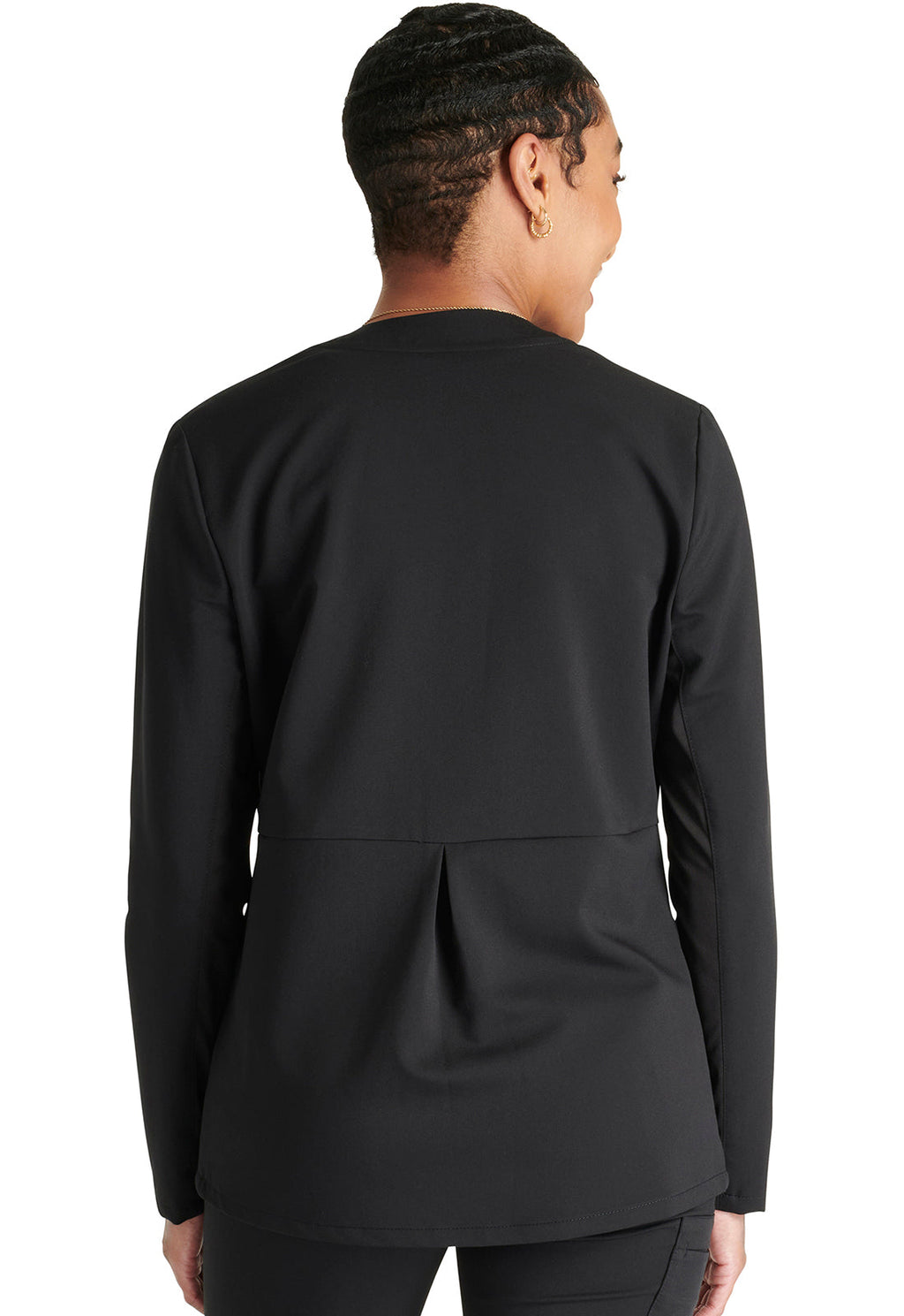 Atmos CK356A Zip Front Jacket Black Model Image Back | Cherokee