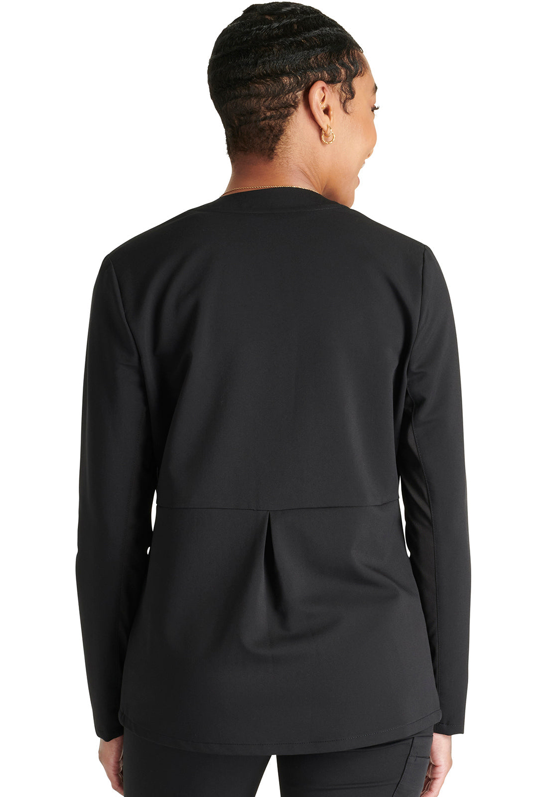 Atmos CK356A Zip Front Jacket Black Model Image Back | Cherokee