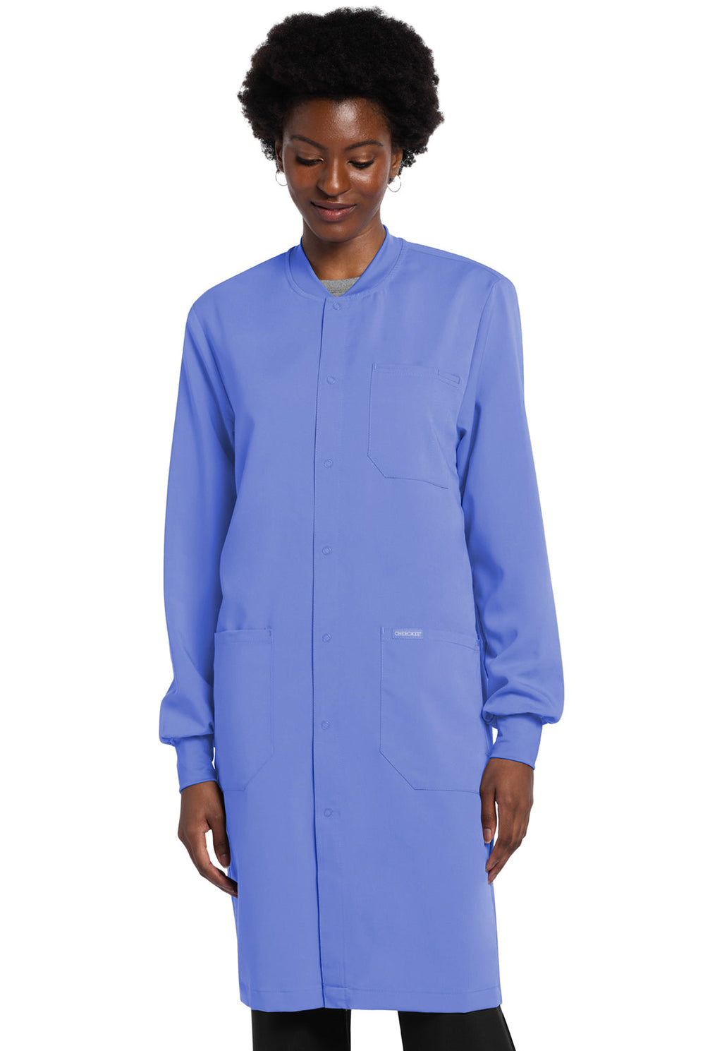 Project Lab CK402A Unisex 40" Snap Front Lab Coat Ciel Blue