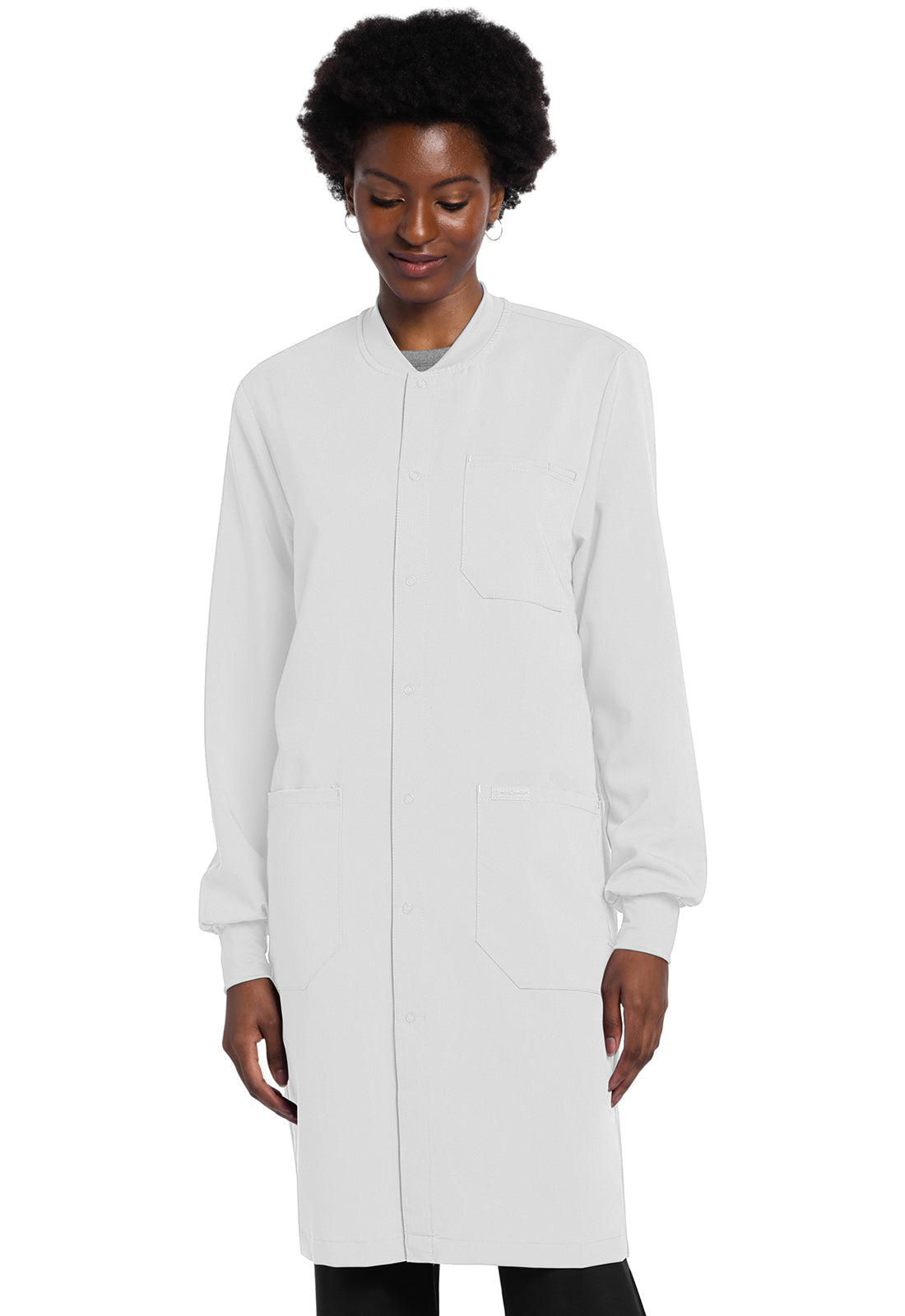 Project Lab CK402A Unisex 40" Snap Front Lab Coat White