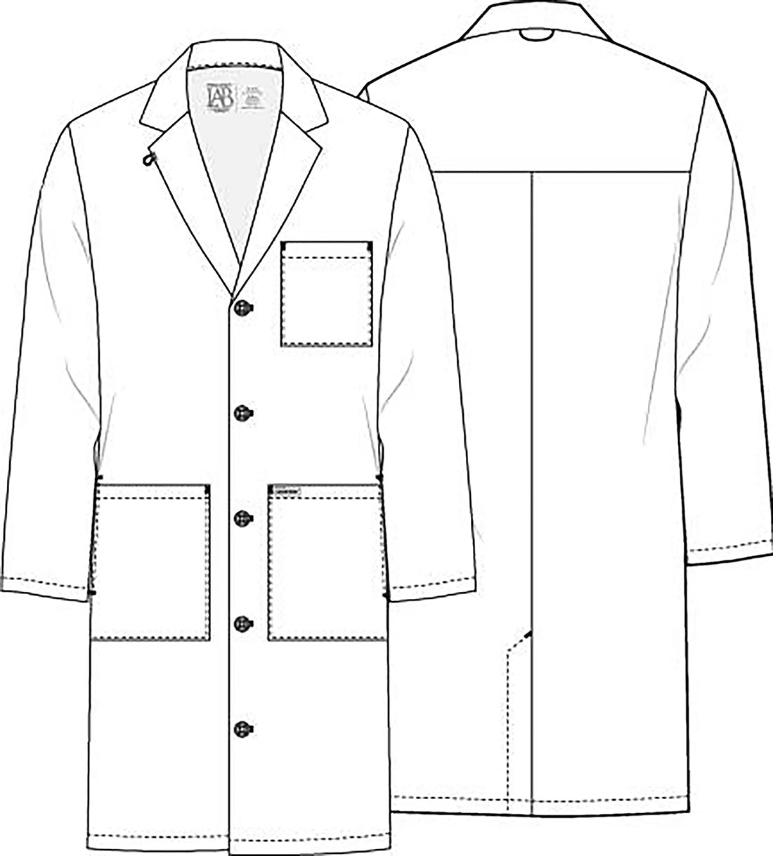 Project Lab CK412 Men's 40" Men's Lab Coat White