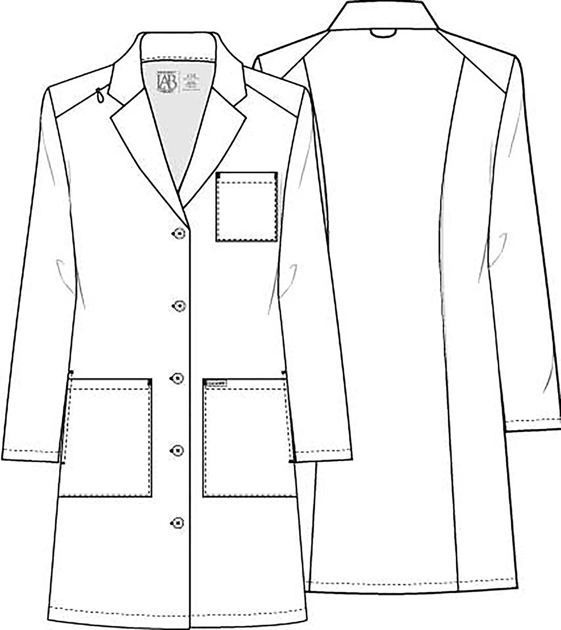Project Lab CK421 Women's 37" Lab Coat White