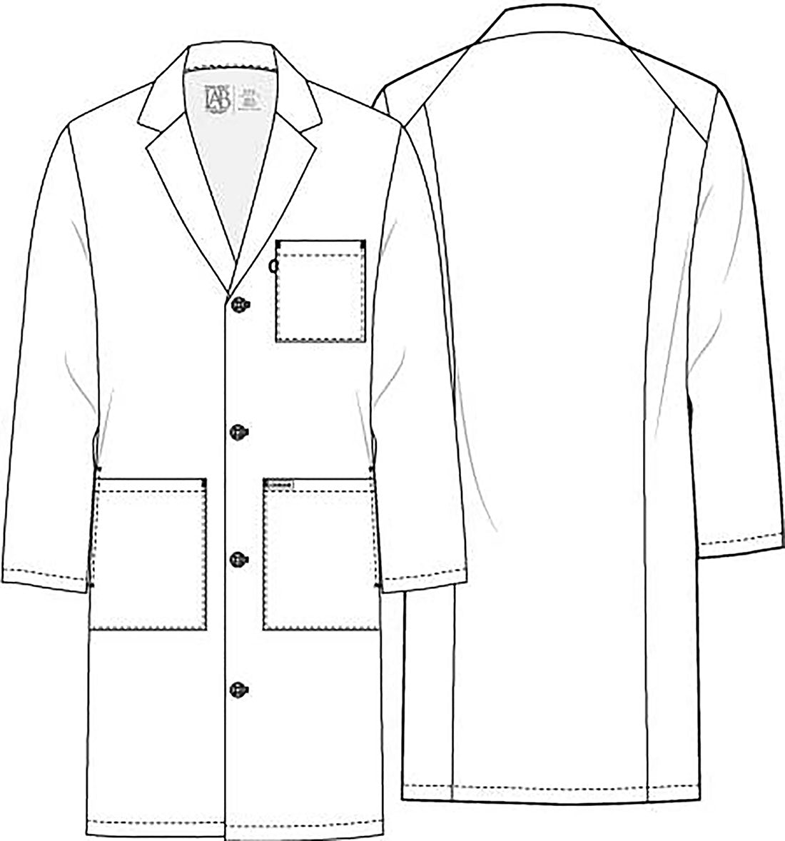 Project Lab CK460 Unisex 38" Unisex Lab Coat White