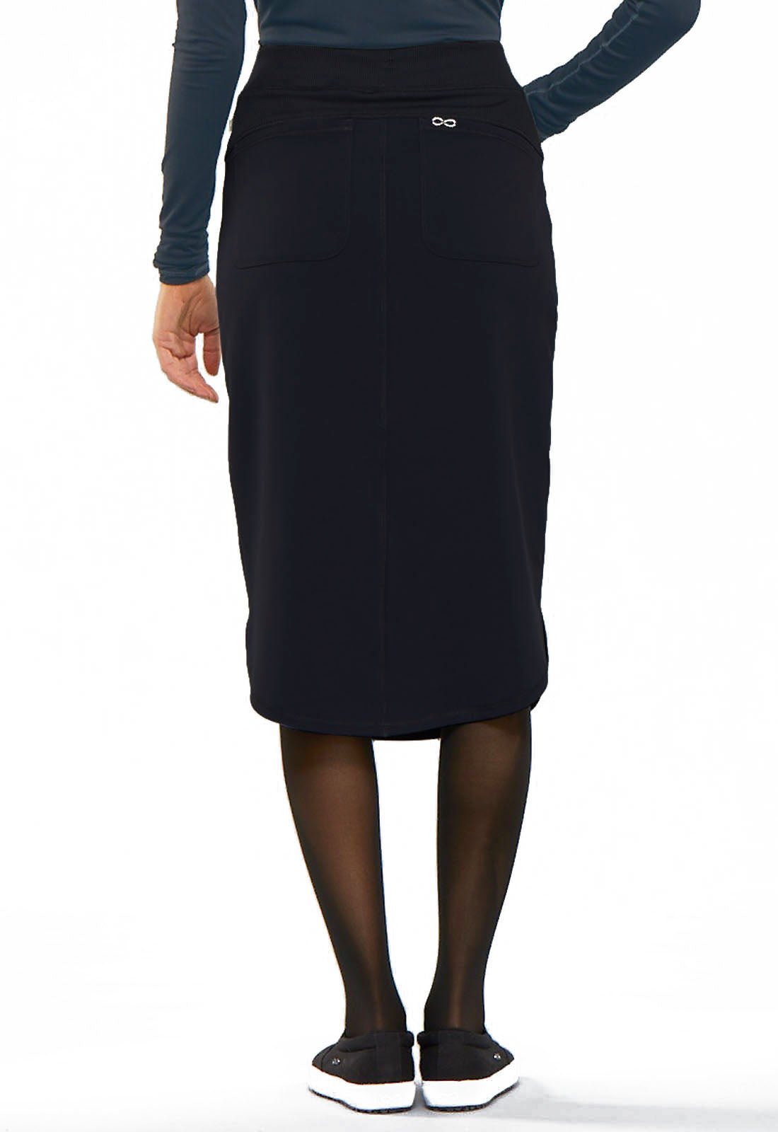 Classics CK505A 29" Drawstring Skirt Black Model Image Back | Infinity