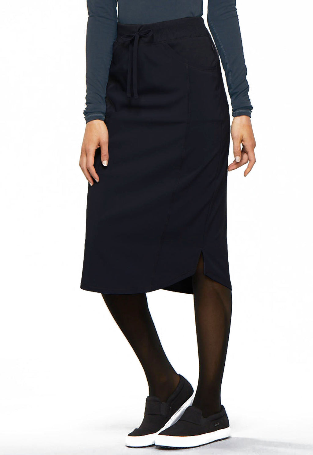 Classics CK505A 29" Drawstring Skirt Black Model Image Right Side | Infinity