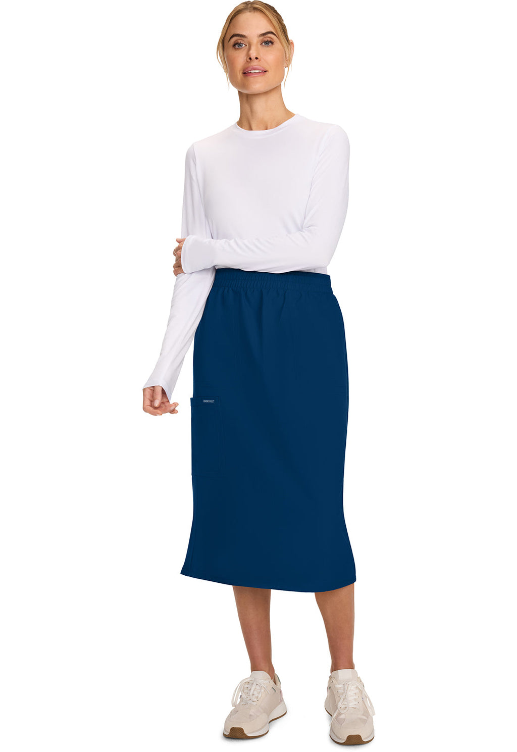 Workwear Originals Ultra CK563A Women's Elastic Waist Scrub Skirts Navy