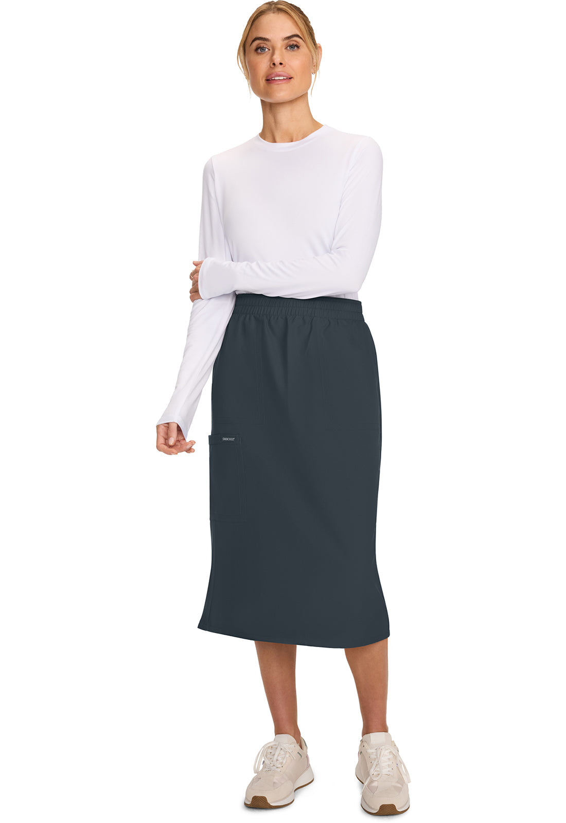 Workwear Originals Ultra CK563A Women's Elastic Waist Scrub Skirts Pewter