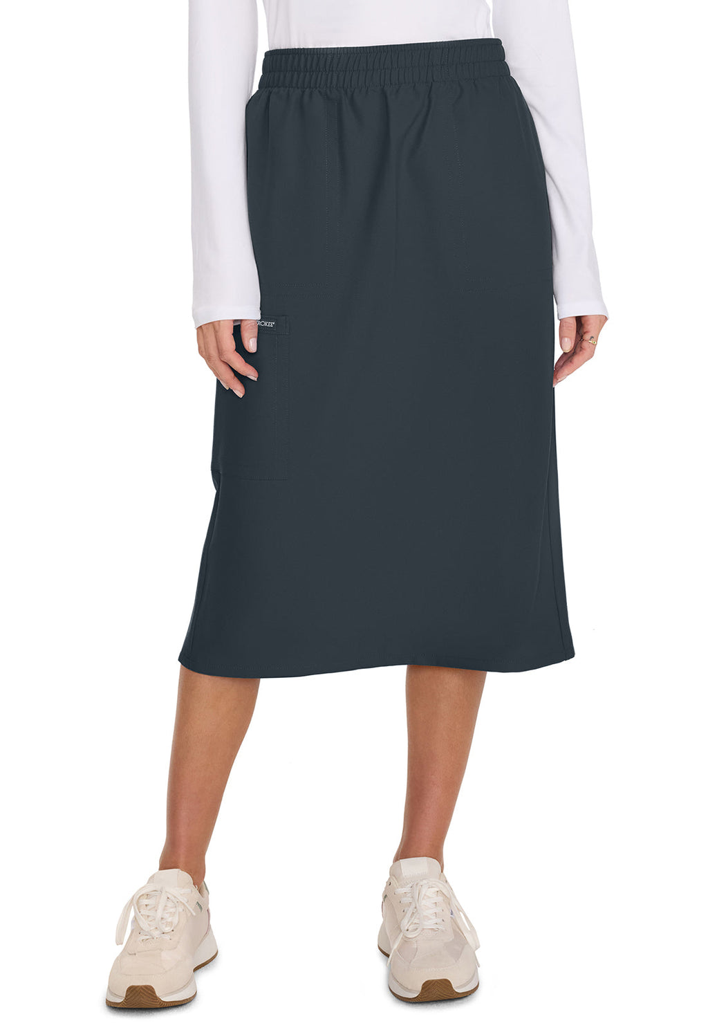 Workwear Originals Ultra CK563A Women's Elastic Waist Scrub Skirts Pewter