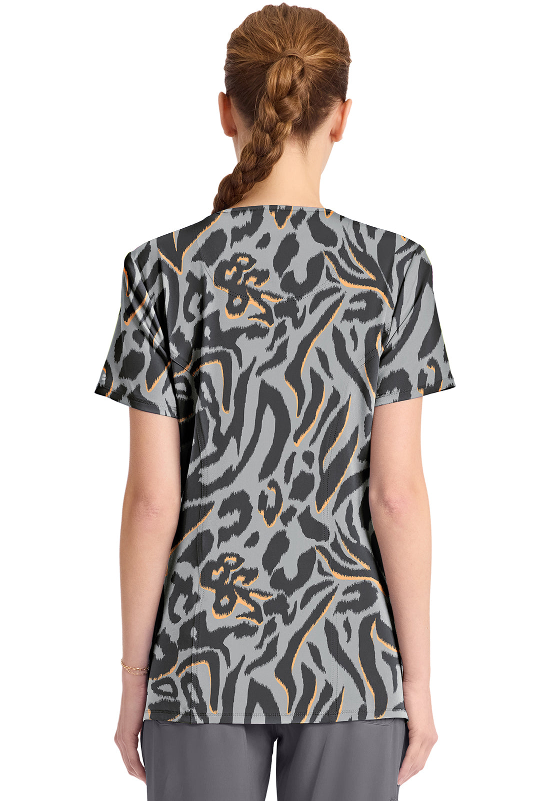 Prints CK609 Round Print Neck Top Big Cat