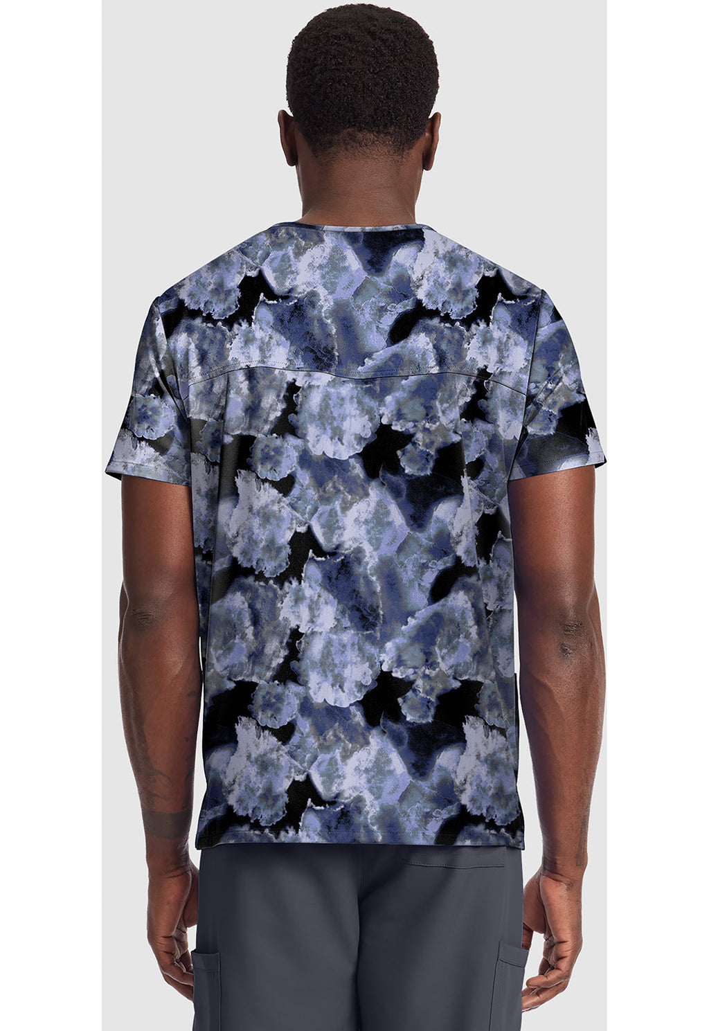 Genuine CK691 Men's Unisex V-Neck Print Scrub Top Ice Cold