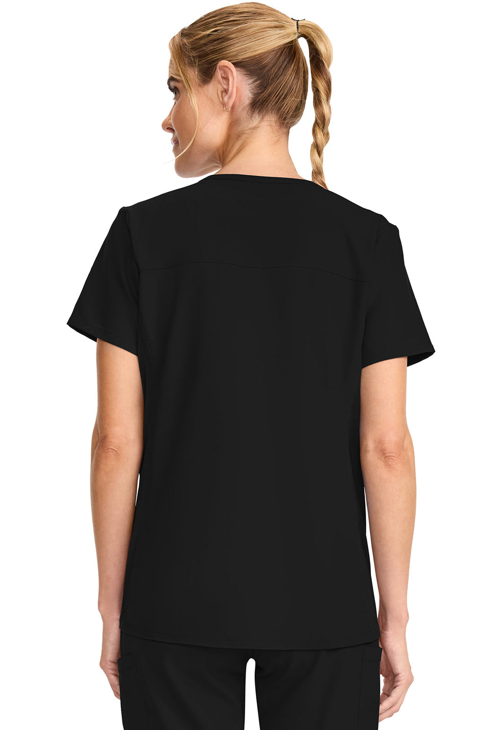Workwear Originals Ultra CK701A Women's Maternity Mock Wrap V-Neck Scrub Top Black