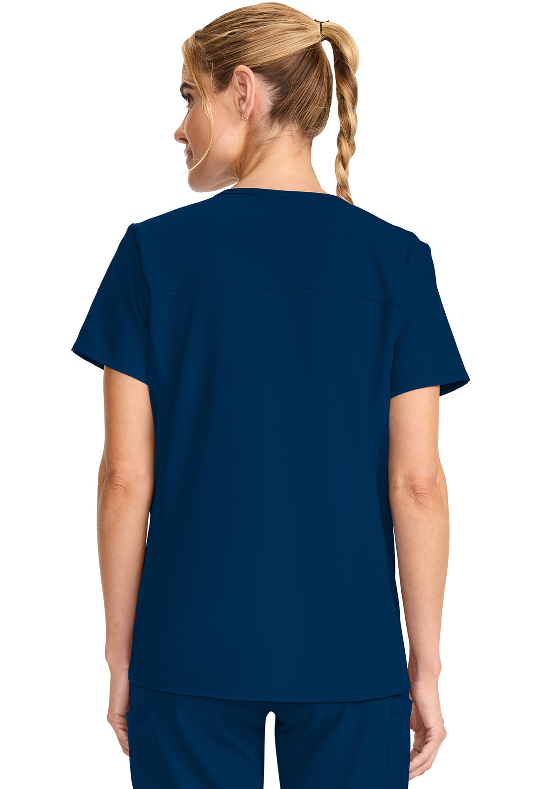 Workwear Originals Ultra CK701A Women's Maternity Mock Wrap V-Neck Scrub Top Navy