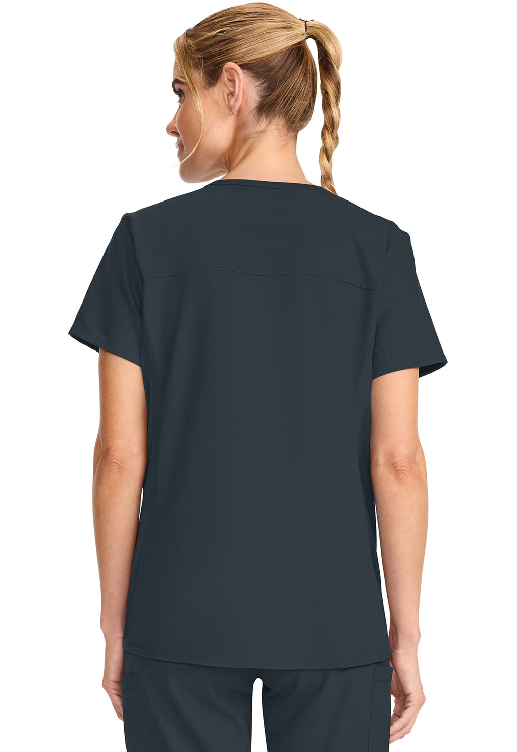 Originals Ultra CK701A Maternity Mock Wrap V-Neck Top Pewter