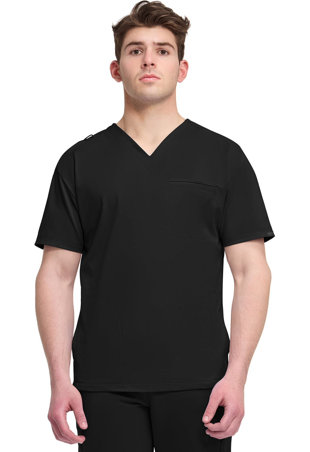 Achieve CK729 Men's 3-Pocket V-Neck Top Black Image