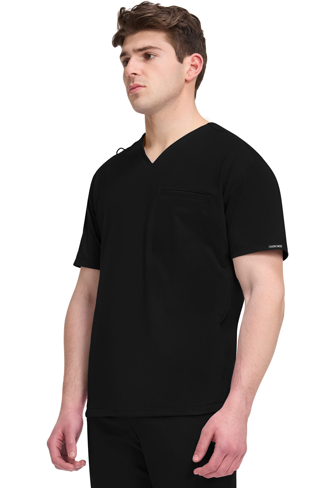 Achieve CK729 Men's 3-Pocket V-Neck Top Black Image