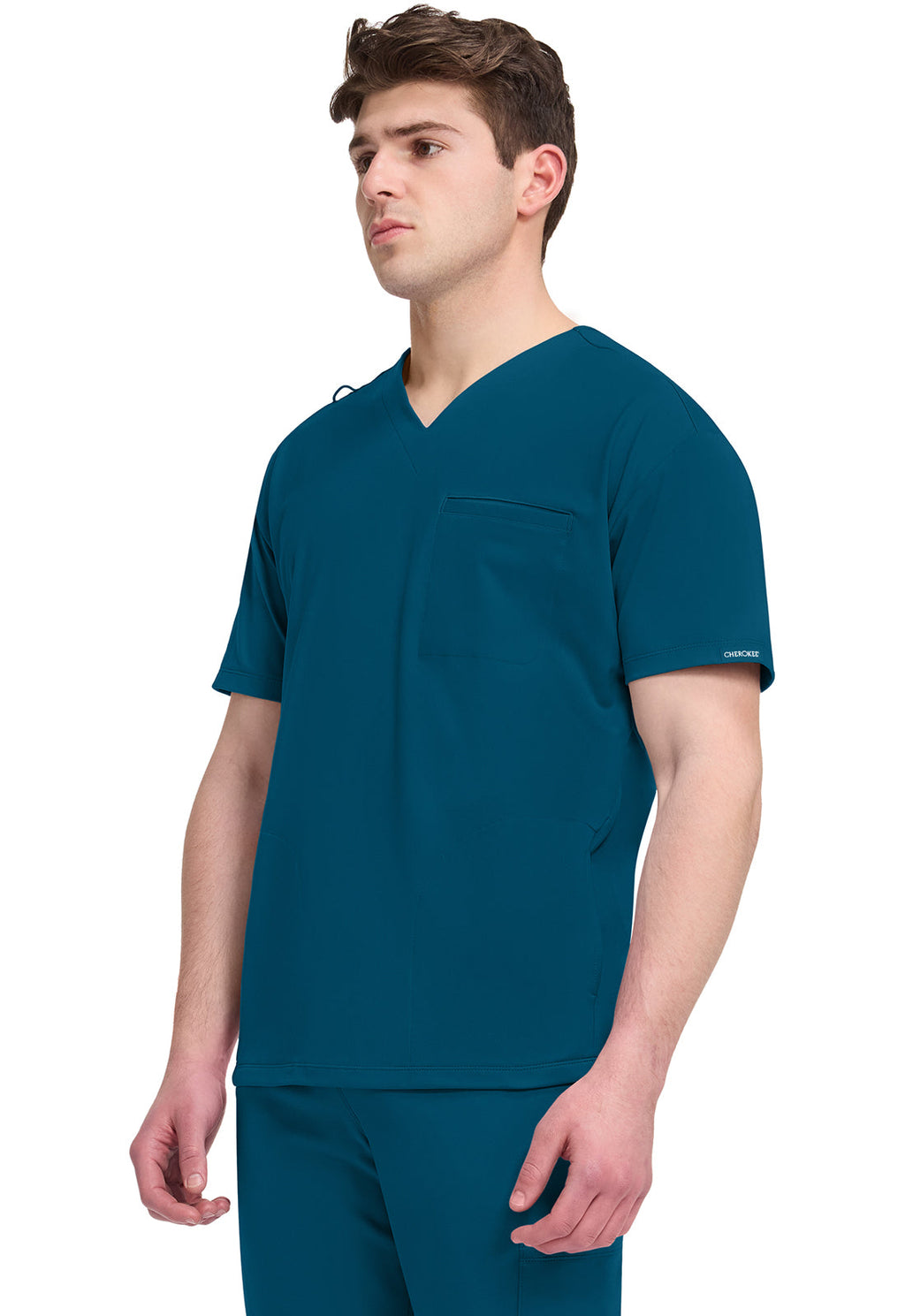 Achieve CK729 Men's 3-Pocket V-Neck Top Caribbean Blue