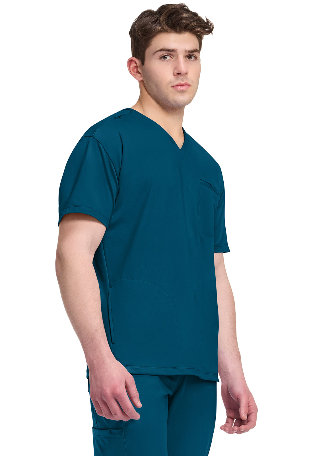 Achieve CK729 Men's 3-Pocket V-Neck Top Caribbean Blue