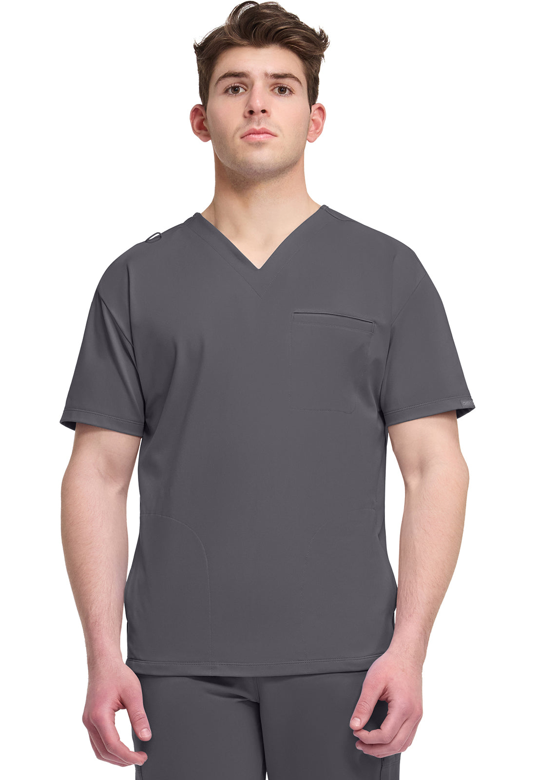 Achieve CK729 Men's 3-Pocket V-Neck Top Pewter Image
