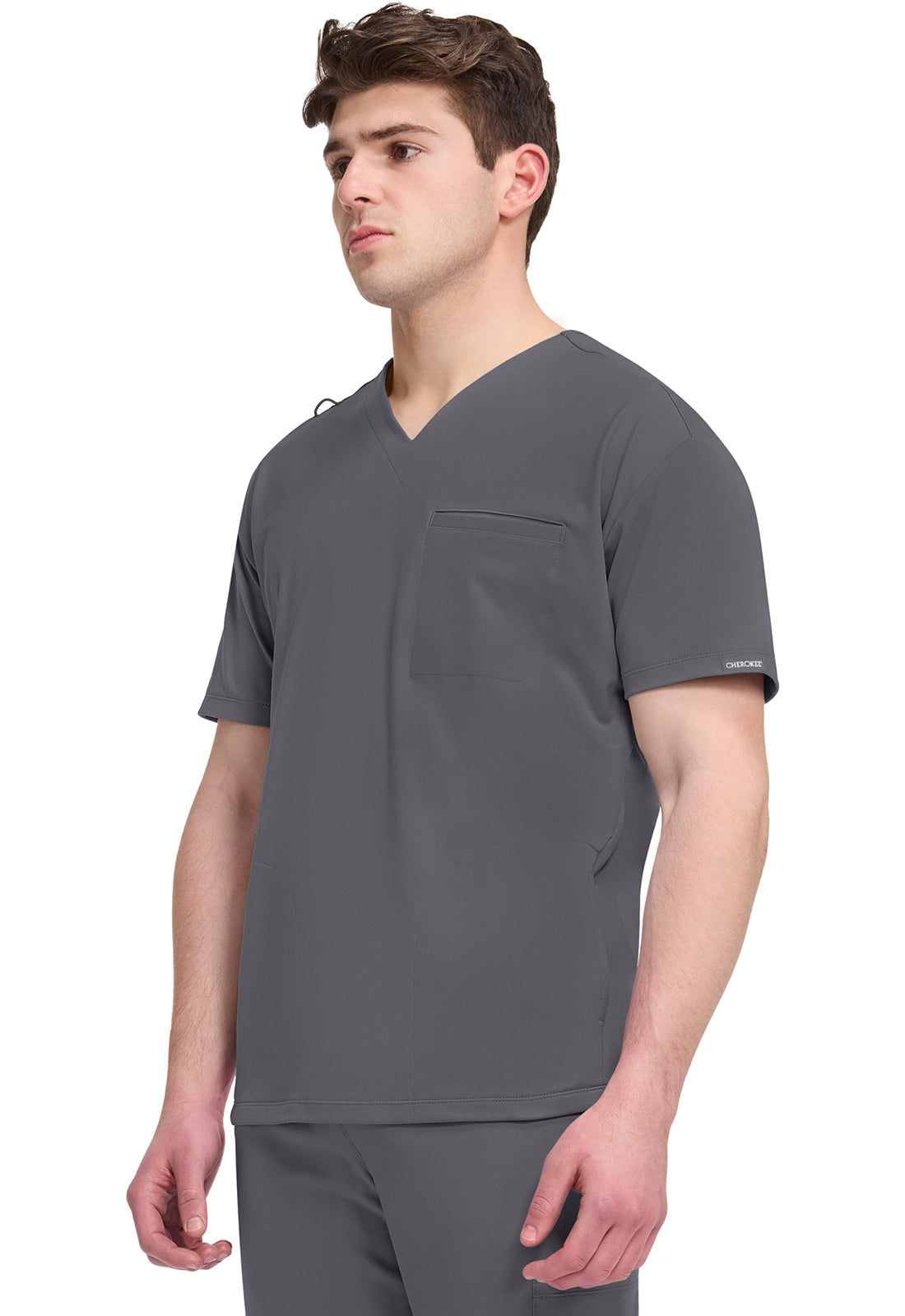 Achieve CK729 Men's 3-Pocket V-Neck Top Pewter Image