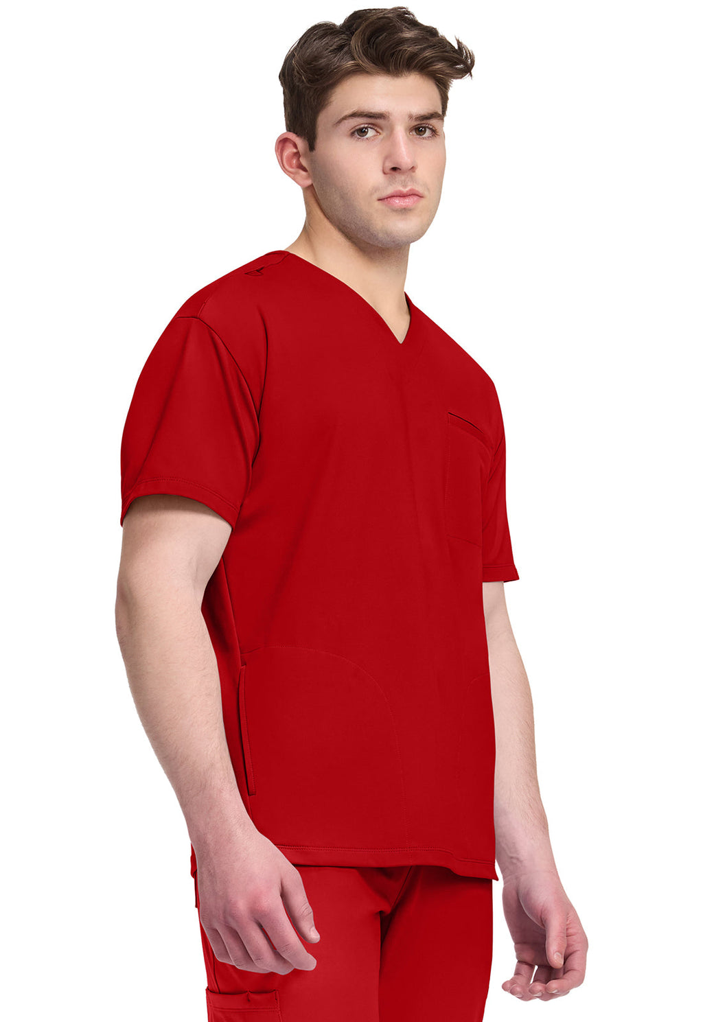 Achieve CK729 Men's 3-Pocket V-Neck Top Red Image