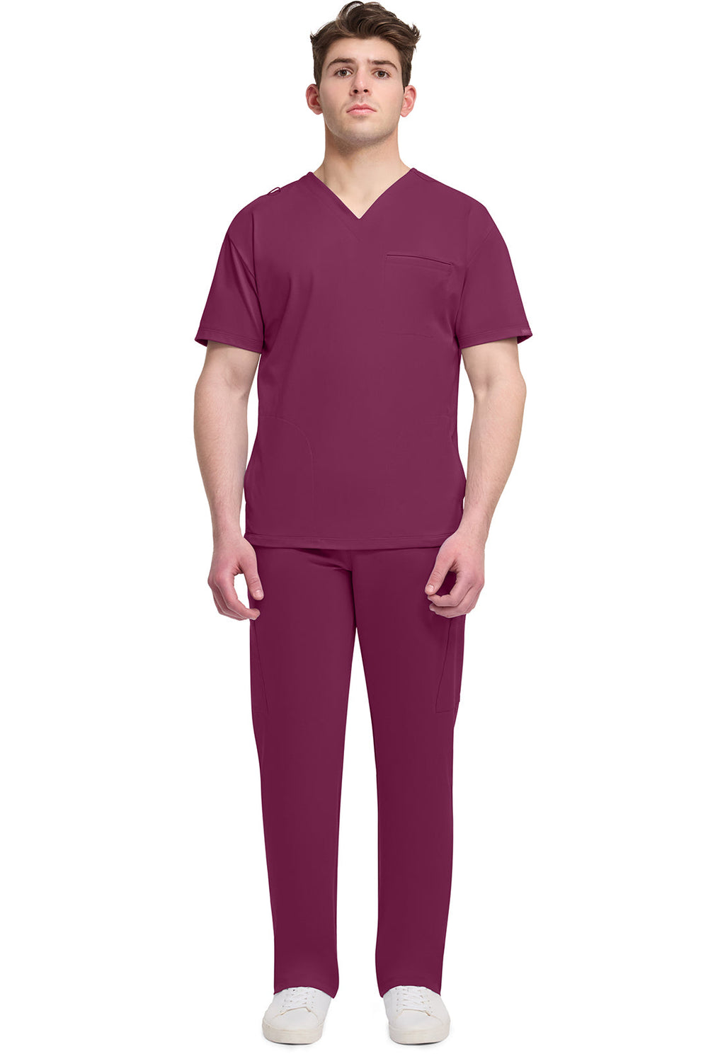 Achieve CK729 Men's 3-Pocket V-Neck Top Wine Image