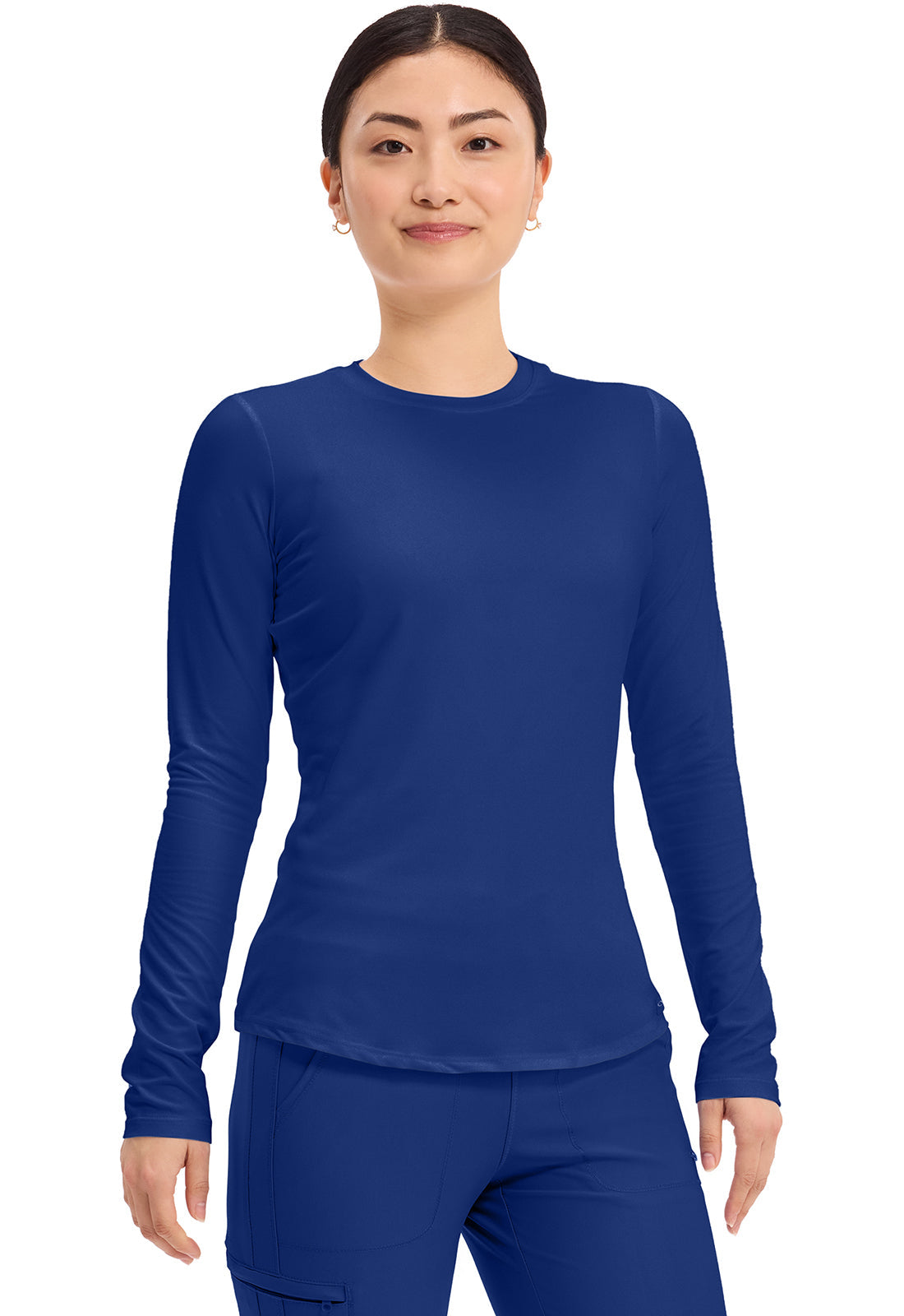 Basics CK773 Women's Long Sleeve Underscrub Knit Tee Galaxy Blue