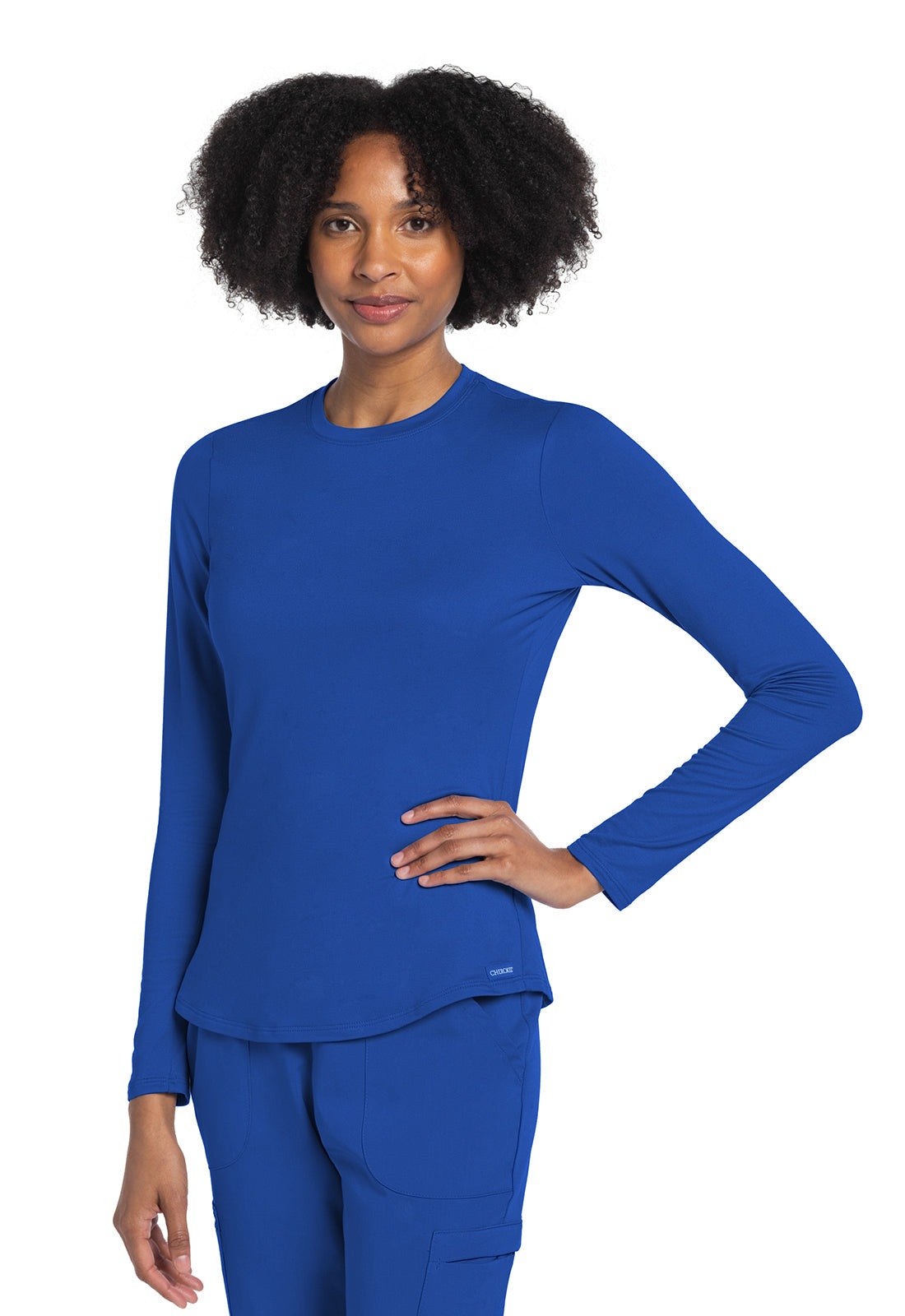 Basics CK773 Women's Long Sleeve Underscrub Knit Tee Royal