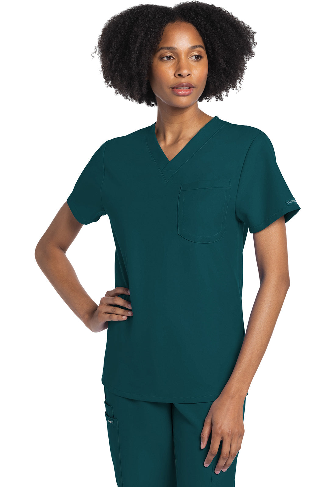 Workwear Originals Ultra CK778A Unisex Unisex V-Neck Scrub Top Caribbean Blue