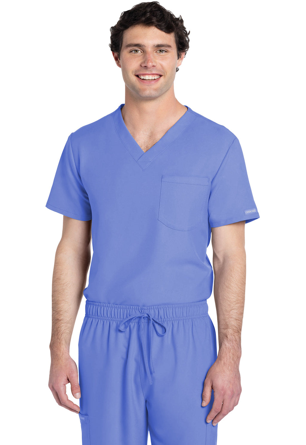 Workwear Originals Ultra CK778A Unisex Unisex V-Neck Scrub Top Ciel Blue