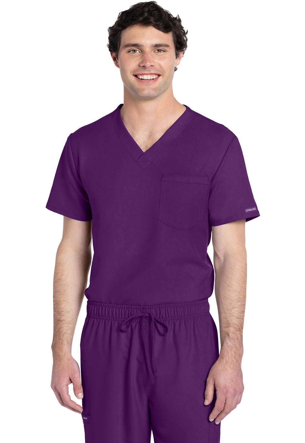Workwear Originals Ultra CK778A Unisex Unisex V-Neck Scrub Top Eggplant