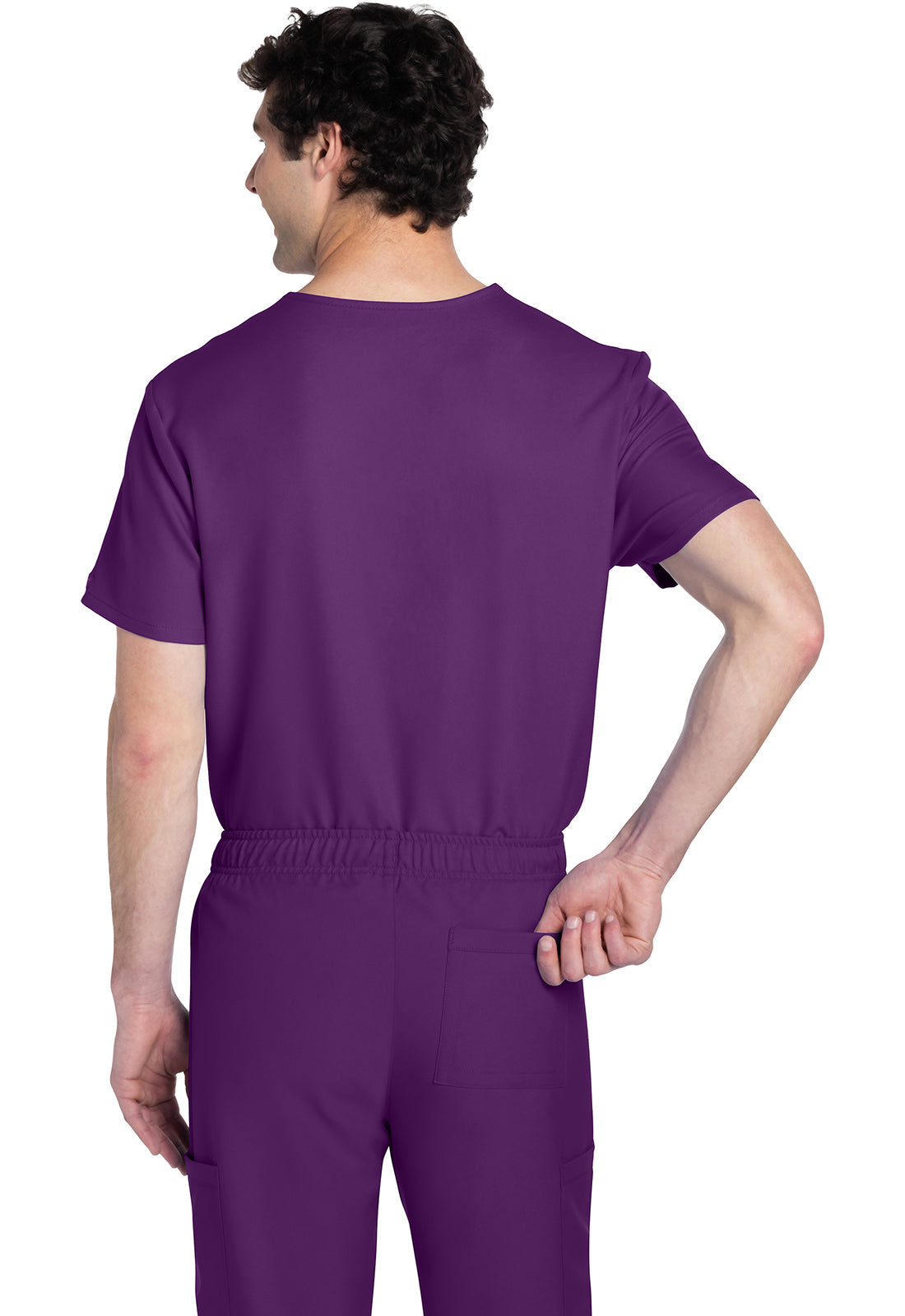 Workwear Originals Ultra CK778A Unisex Unisex V-Neck Scrub Top Eggplant