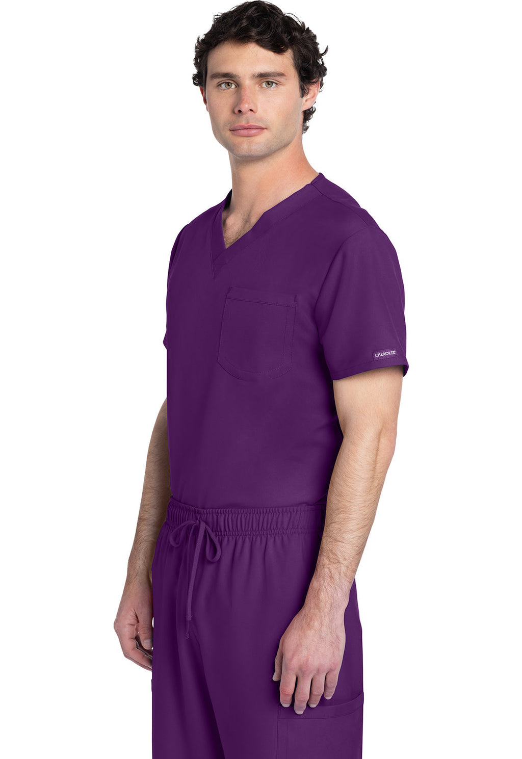 Workwear Originals Ultra CK778A Unisex Unisex V-Neck Scrub Top Eggplant