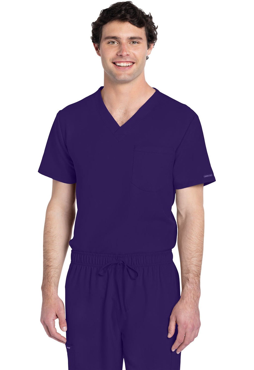 Workwear Originals Ultra CK778A Unisex Unisex V-Neck Scrub Top Grape