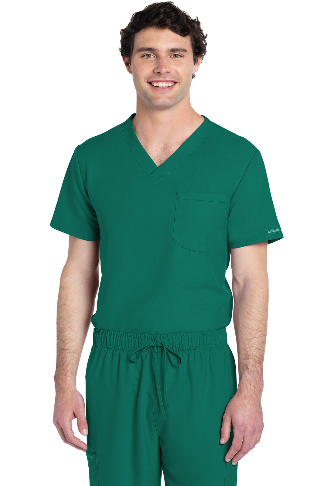 Workwear Originals Ultra CK778A Unisex Unisex V-Neck Scrub Top Hunter Green