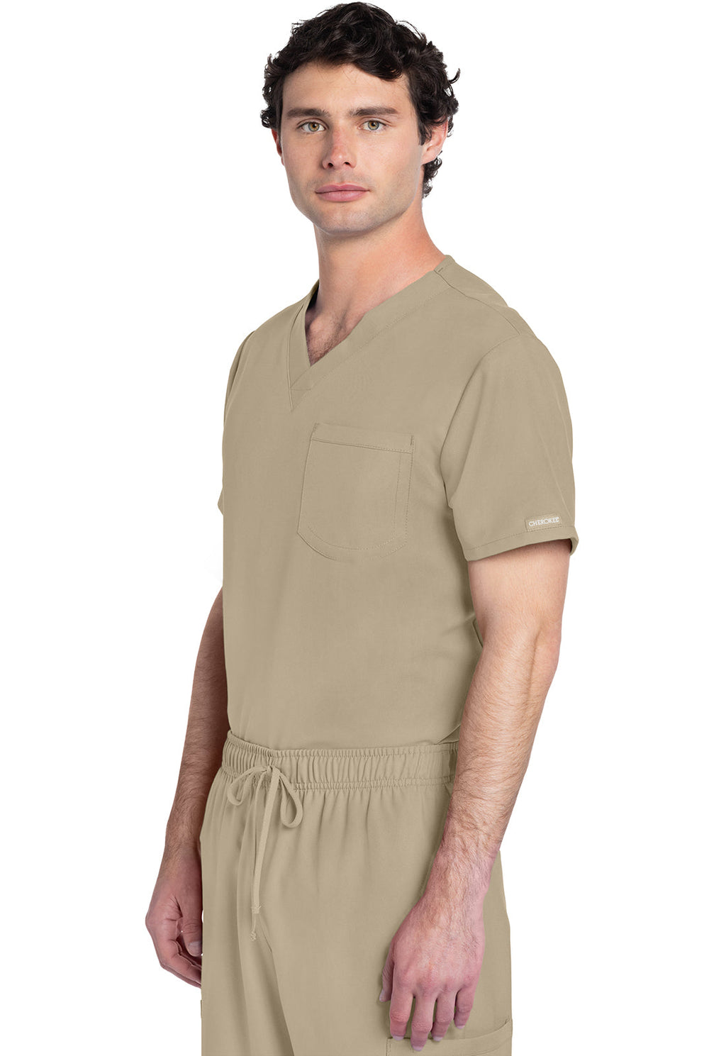 Workwear Originals Ultra CK778A Unisex Unisex V-Neck Scrub Top Khaki