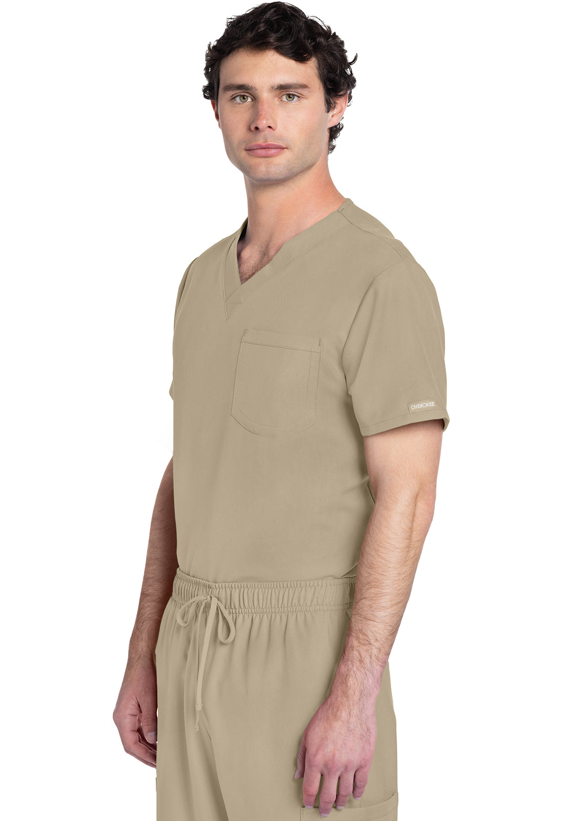 Workwear Originals Ultra CK778A Unisex Unisex V-Neck Scrub Top Khaki