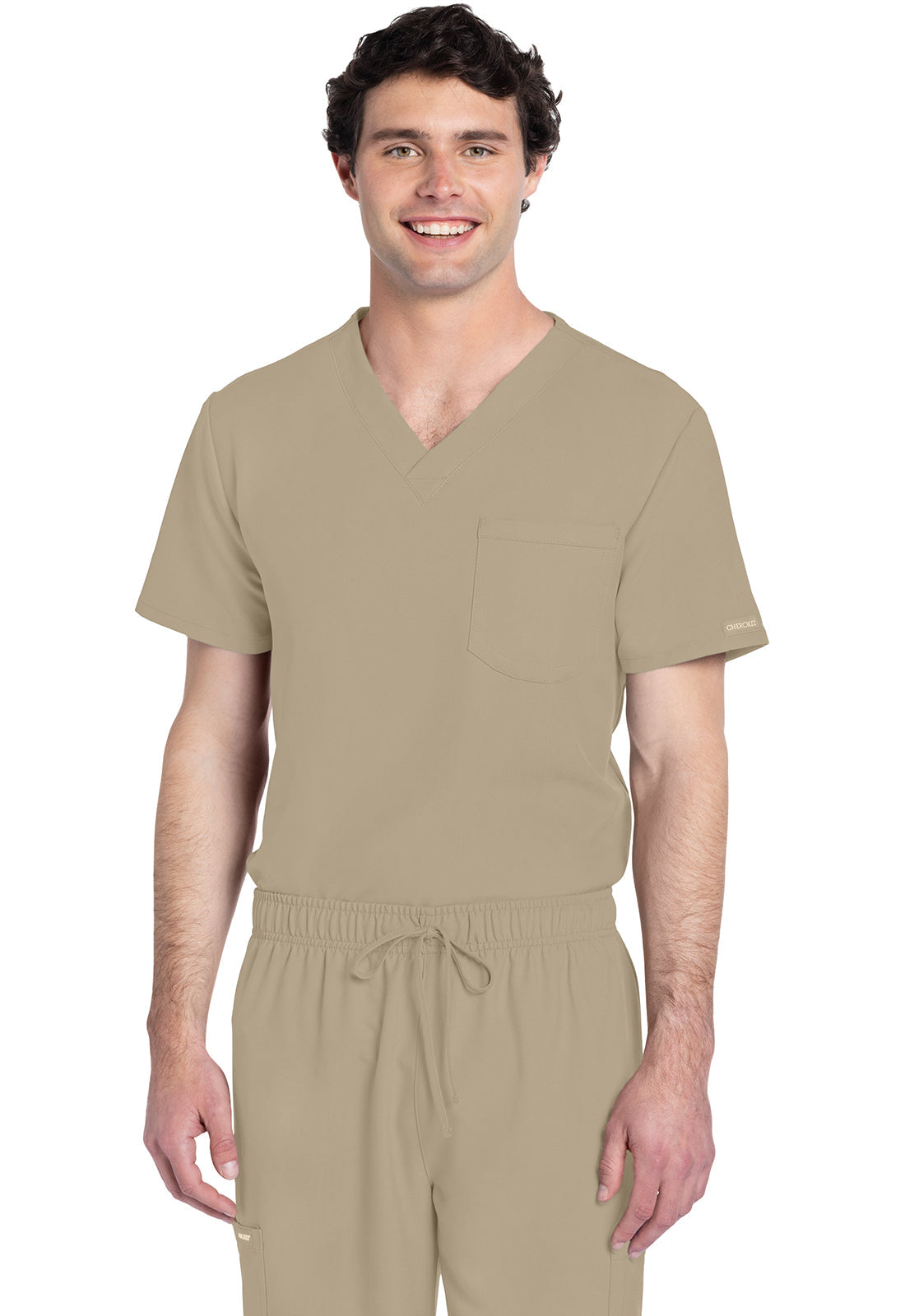 Workwear Originals Ultra CK778A Unisex Unisex V-Neck Scrub Top Khaki