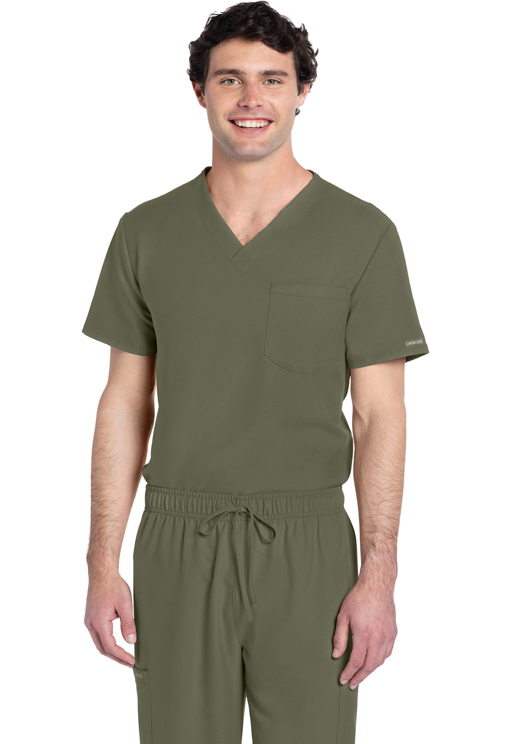 Workwear Originals Ultra CK778A Unisex Unisex V-Neck Scrub Top Olive