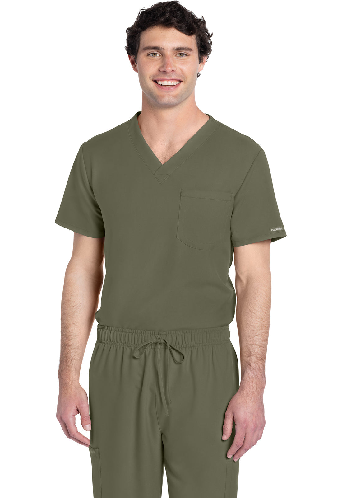 Workwear Originals Ultra CK778A Unisex Unisex V-Neck Scrub Top Olive