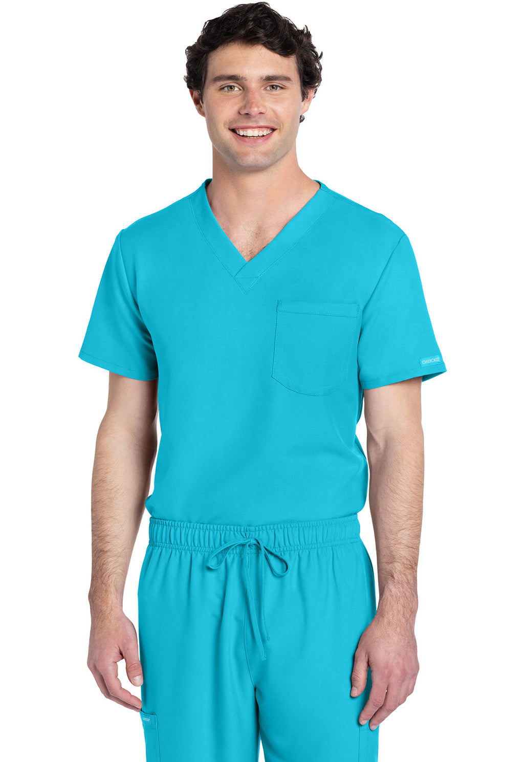 Workwear Originals Ultra CK778A Unisex Unisex V-Neck Scrub Top Turquoise