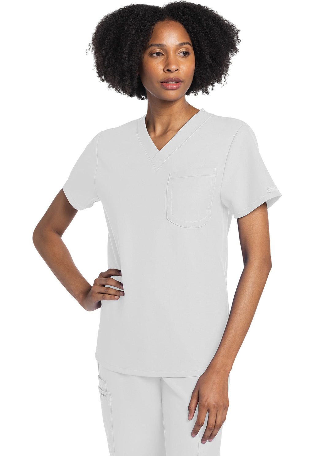 Workwear Originals Ultra CK778A Unisex Unisex V-Neck Scrub Top White