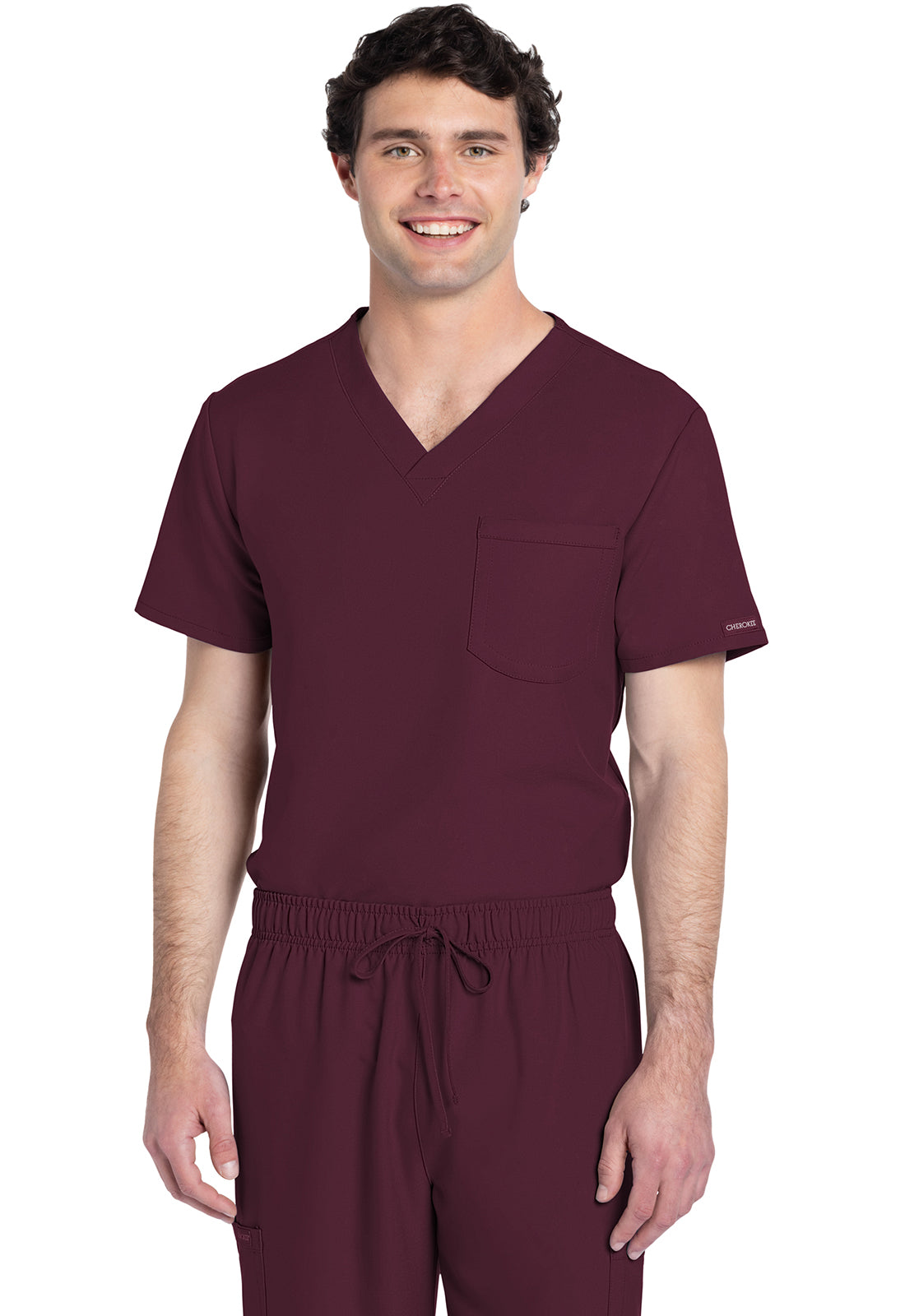 Workwear Originals Ultra CK778A Unisex Unisex V-Neck Scrub Top Wine