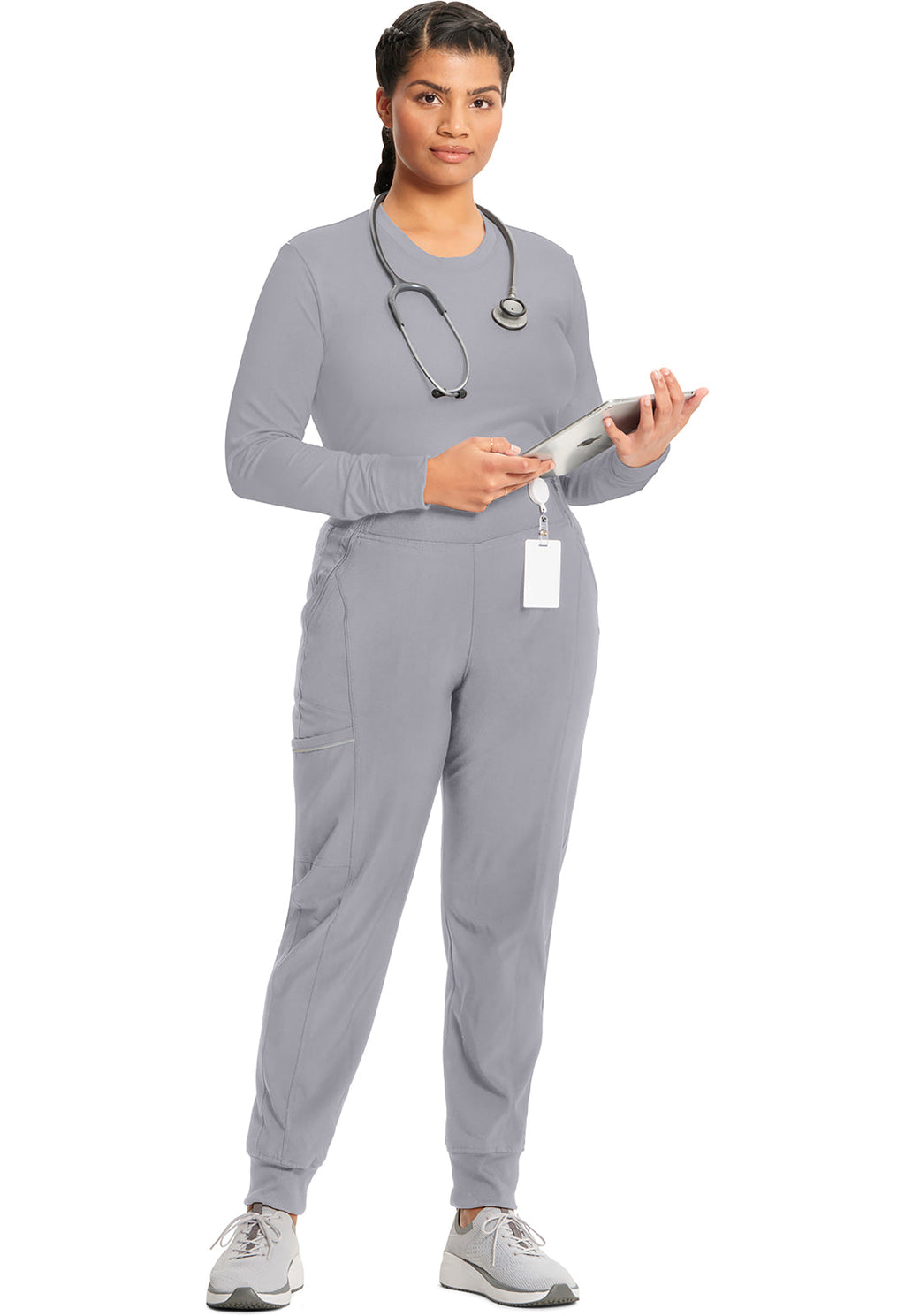 Classics CK782 Long Sleeve Underscrub Knit Tee Grey