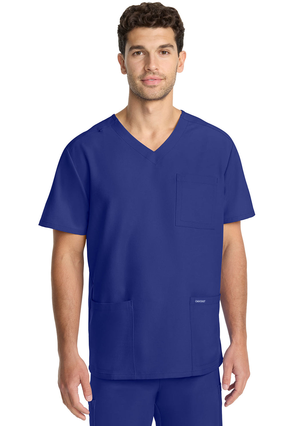 Workwear Originals Ultra CK783A Men's 3-Pocket V-Neck Scrub Top Navy