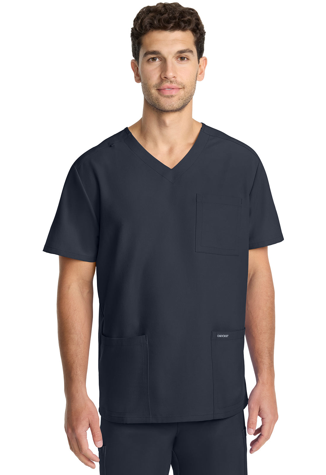 Workwear Originals Ultra CK783A Men's 3-Pocket V-Neck Scrub Top Pewter