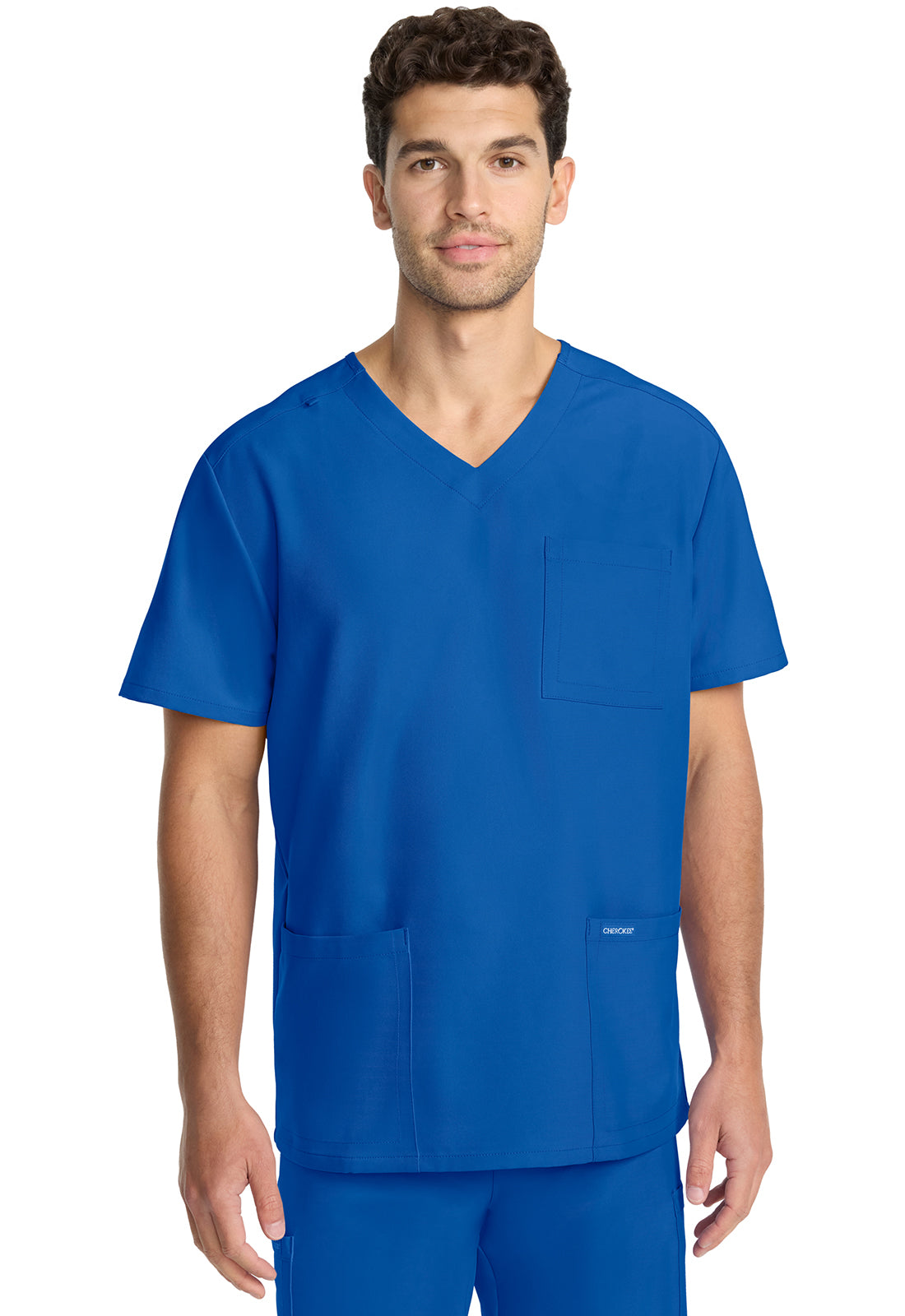Workwear Originals Ultra CK783A Men's 3-Pocket V-Neck Scrub Top Royal